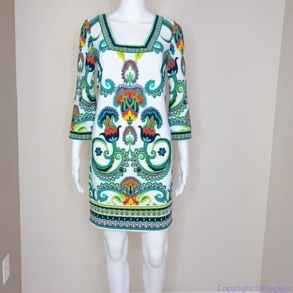 Laundry‎ by Shelli Segal green white floral print dress, women size 4 - Picture 11 of 16